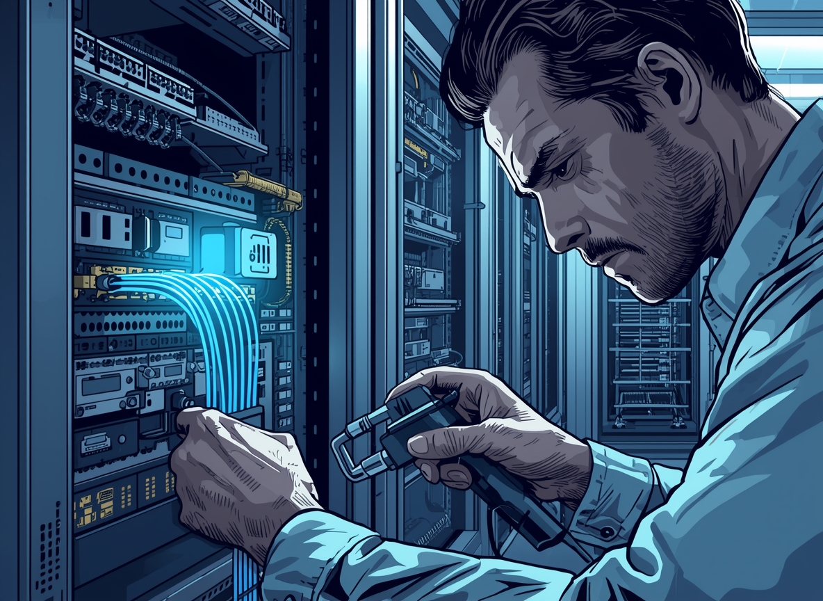 Fiber optic cable installation with professional termination equipment